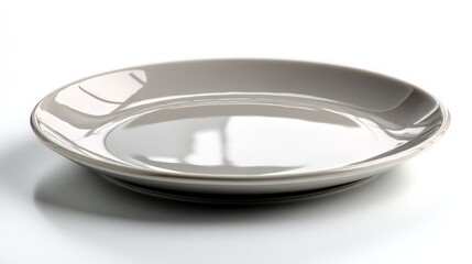 Elegant, glossy white plate stacked with a smooth finish and soft reflections.