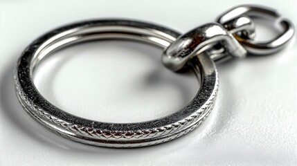 Naklejka premium Metal keyring with a decorative design and a secure clasp connection.