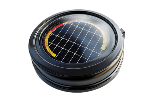 Speedometer With Solar Panel On PNG Background