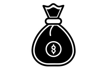 money bag silhouette vector illustration