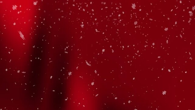 Dark Red Gradient Falling Paper Confetti in Slow Motion
