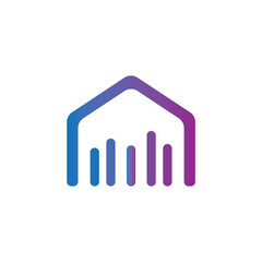 music note house logo design