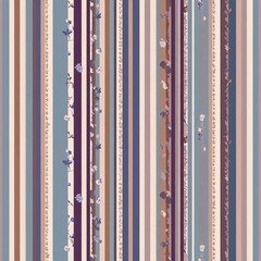 Fashion stylish vertical striped floral pattern with floral motifs. modern plant pattern for fashion, fabric, textile, wallpaper. Vintage striped pattern