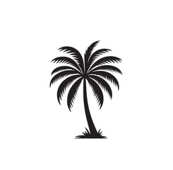palm tree silhouette icon on white background