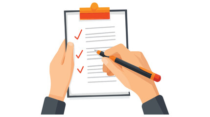 hand with pen and clipboard