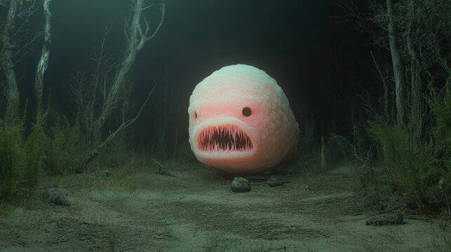 Mysterious Underwater Creature in a Dark Swamp