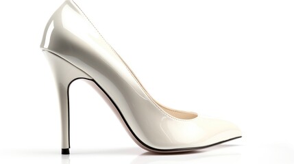 Elegant cream high-heeled shoe