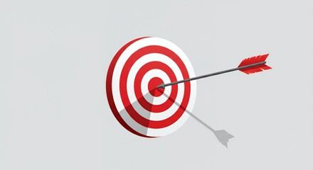 Achieving Success: Bullseye Target with Arrow