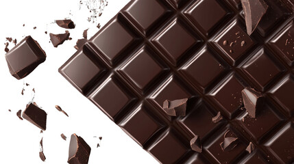 Fototapeta premium dark chocolate bar on white background