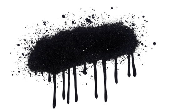 Abstract Spray Paint Illustration With Dripping Effect In Black Color