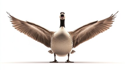 Canada goose with outstretched wings