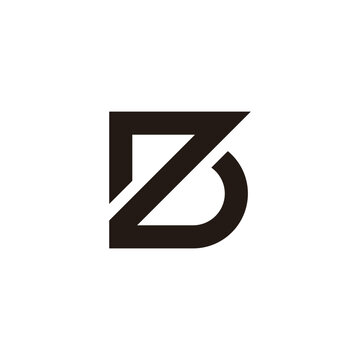 letter zb simple geometric emblem line logo vector