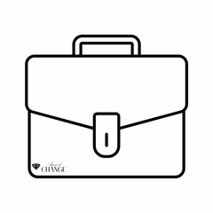 a male handbag outline with diamond logo and writing 