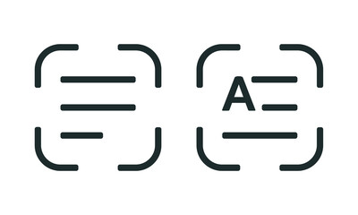Scan text icon. Illustration vector