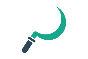 Sickle icon. solid icon style. icon related to manual cultivation and work. agriculture elements vector illustration