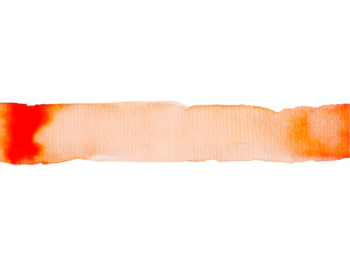 Abstract Watercolor Striped Design in Orange Hues on Transparent Background