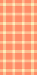 A cheerful peach and cream gingham pattern, perfect for backgrounds, textiles, or website design.  This seamless texture evokes feelings of warmth, comfort, and simplicity.