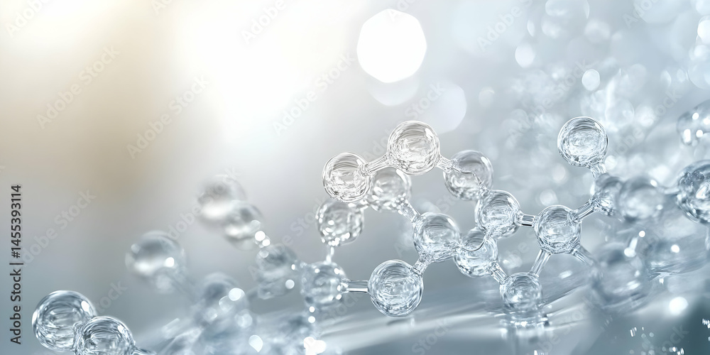 Poster close-up of sparkling water droplets on a smooth surface, creating an ethereal and refreshing visual