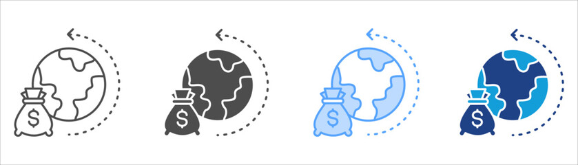 Economy Icon Set Multiple Style Collection