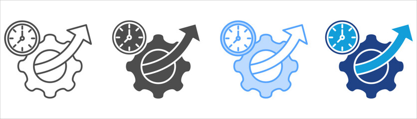 Efficiency Icon Set Multiple Style Collection