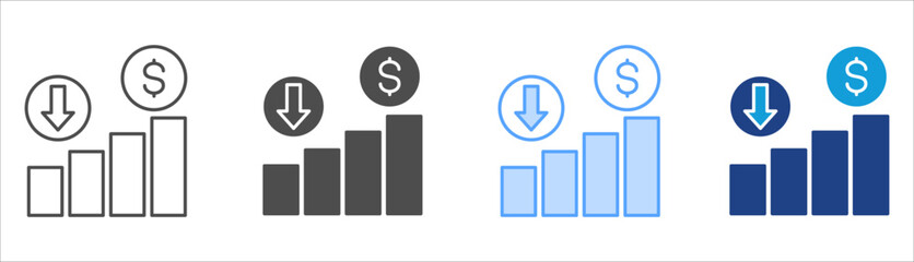 Reduce Icon Set Multiple Style Collection