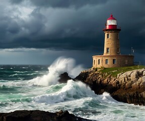 lighthouse on the coast of maine