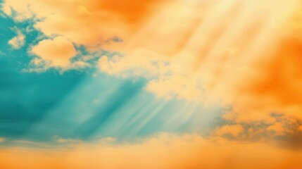 Stunning sunset sky with vibrant colors and light rays.