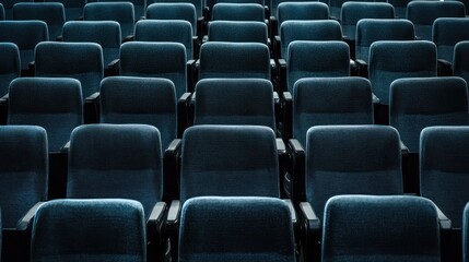 Obraz premium Rows of empty airplane seats.