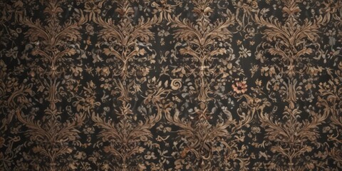 Intricate damask floral pattern, elegant texture, decoration, textile, repeat
