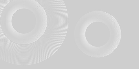 Abstract white glowing geometric lines on gray background. Modern shiny blue circle lines pattern. illustration