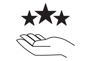 Outline customer satisfaction icons, user feedback icons set vector illustration, 5 Star Customer Reviews Icon Vector, 5 star customer reviews icon, five star rating icon, customer symbol eps 10