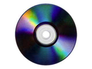 Vibrant close-up of a data disc showcasing iridescent rainbow hues.  Perfect for technology, multimedia, or abstract design projects.  High-resolution image ideal for print and web use.