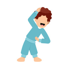 Character Of Little Boy Stretching 