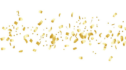 Gold Confetti Falling On Black Background For Celebration Illustration