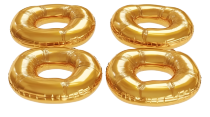 Gold Donuts Forming Number 88 Isolated On Transparent Background Photo