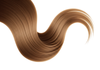Silky Shine: High-Quality PNG of Brown Shiny Hair Wave on White Background