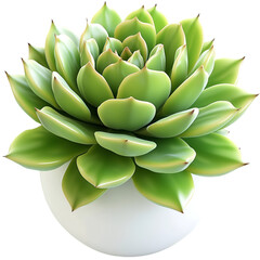 Fototapeta premium Green succulent plant potted desert garden decorative houseplant botanical specimen PNG On Transparent Background