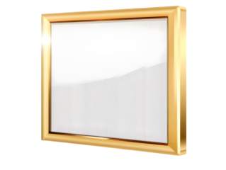 Golden Frame Illustration On Transparent Background For Artwork Decoration