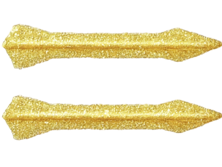 Golden Glitter Arrows Illustration on Isolated Transparent Background