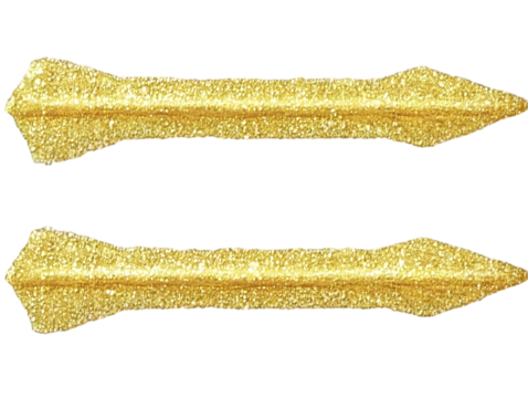 Golden Glitter Arrows Illustration on Isolated Transparent Background