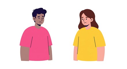 Obraz premium Sad Man and Woman Expressing Disappointment or Grief