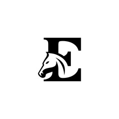 letter E horse logo