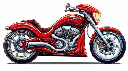 Obraz premium Powerful Red Motorcycle Chrome Accents Detailed Design
