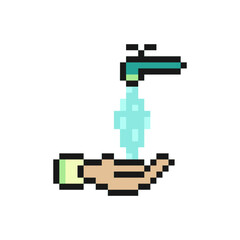 washing hand retro pixel art