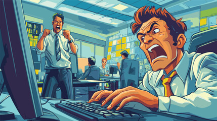 man working on computer