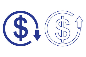 Cost reduction icon vector. 