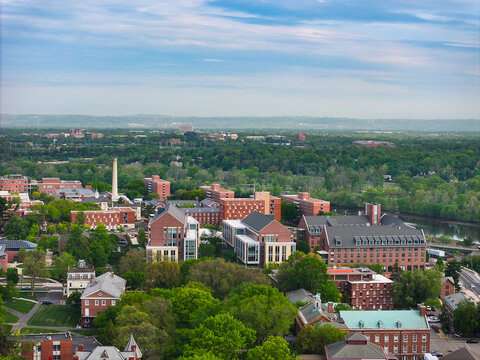 An aerial view of Rutgers University campus