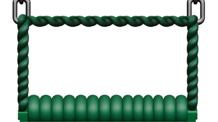 Green Rope Swing Frame Illustration Isolated On Transparent Background