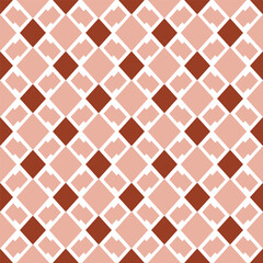 Brown diamond pattern for tile and background, seamless pattern.