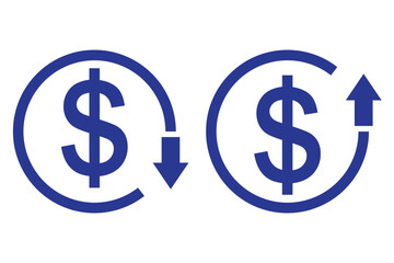 Cost reduction icon vector. 